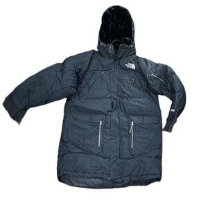 Mens The North Face Black 550 Fill Goose Down Long Heavy Parka Coat Jacket XL